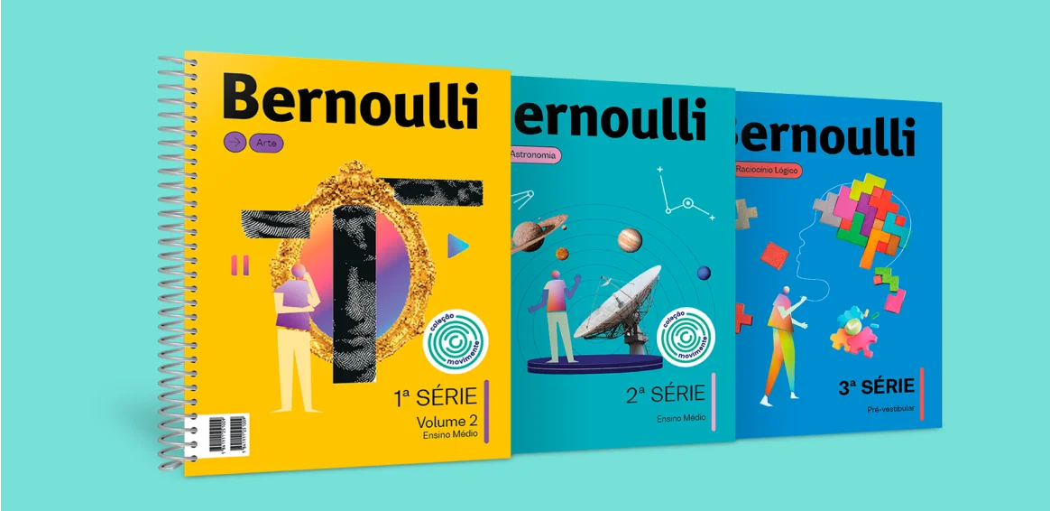 Livros do material didático do Colégio Bernoulli para o Ensino Médio.